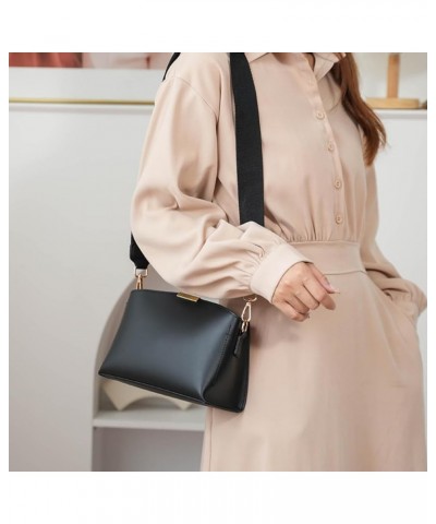 Crossbody Bag for Women Wovean Leather Small Messenger Bag for College Students Black $18.48 Totes