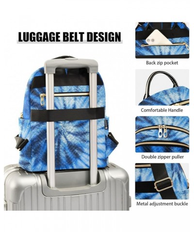 Tie Dye Blue Swirl Design Small Backpack Purse for Women Travel Bag Fashion Daypack Back Pack Shoulder Bag Multicolor Medium ...