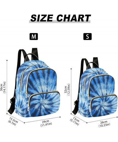 Tie Dye Blue Swirl Design Small Backpack Purse for Women Travel Bag Fashion Daypack Back Pack Shoulder Bag Multicolor Medium ...