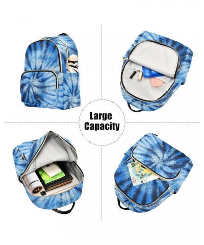 Tie Dye Blue Swirl Design Small Backpack Purse for Women Travel Bag Fashion Daypack Back Pack Shoulder Bag Multicolor Medium ...