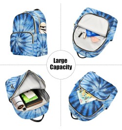 Tie Dye Blue Swirl Design Small Backpack Purse for Women Travel Bag Fashion Daypack Back Pack Shoulder Bag Multicolor Medium ...