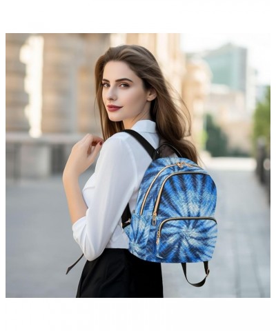 Tie Dye Blue Swirl Design Small Backpack Purse for Women Travel Bag Fashion Daypack Back Pack Shoulder Bag Multicolor Medium ...