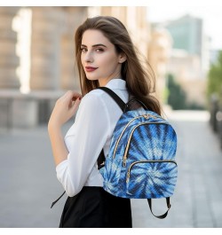 Tie Dye Blue Swirl Design Small Backpack Purse for Women Travel Bag Fashion Daypack Back Pack Shoulder Bag Multicolor Medium ...