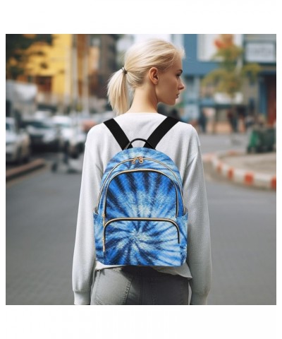 Tie Dye Blue Swirl Design Small Backpack Purse for Women Travel Bag Fashion Daypack Back Pack Shoulder Bag Multicolor Medium ...