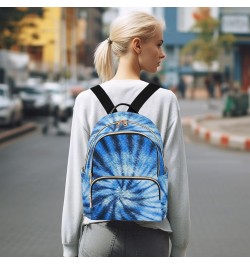 Tie Dye Blue Swirl Design Small Backpack Purse for Women Travel Bag Fashion Daypack Back Pack Shoulder Bag Multicolor Medium ...