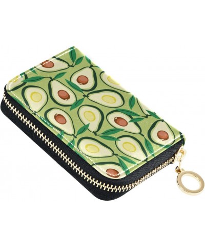 RFID Credit Card Holder Avocados Leather With Zipper Card Case Wallet for Women Girls $9.68 Wallets