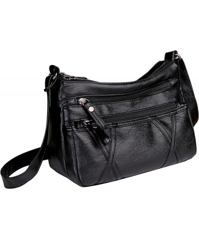 Soft PU Leather Crossbody Shoulder Bag Small Hobo Bags for Women, Medium Sized Handbag Purse for Ladies Black01 $12.18 Hobo Bags