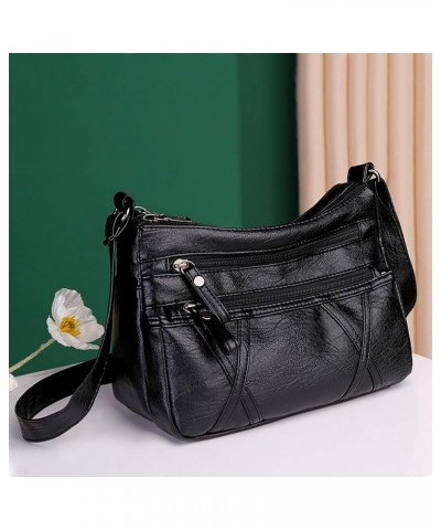 Soft PU Leather Crossbody Shoulder Bag Small Hobo Bags for Women, Medium Sized Handbag Purse for Ladies Black01 $12.18 Hobo Bags