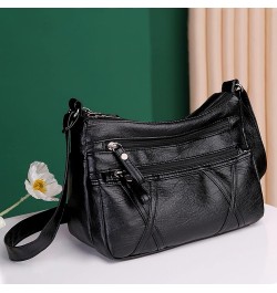 Soft PU Leather Crossbody Shoulder Bag Small Hobo Bags for Women, Medium Sized Handbag Purse for Ladies Black01 $12.18 Hobo Bags