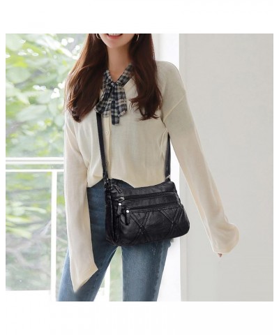 Soft PU Leather Crossbody Shoulder Bag Small Hobo Bags for Women, Medium Sized Handbag Purse for Ladies Black01 $12.18 Hobo Bags