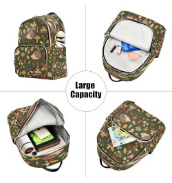 Forest Animals Mushrooms Flower Women Backpack Purse Ladies Fashion Shoulder Bag Daypack Travel Bag 7.5L Medium $15.19 Backpacks