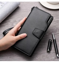 Men Wallets Clutch Bag Card Holder Male Purse mobile phone bag Large Capacity Wallet For Men-black (Color : Black) $44.80 Wal...