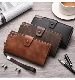 Men Wallets Clutch Bag Card Holder Male Purse mobile phone bag Large Capacity Wallet For Men-black (Color : Black) $44.80 Wal...