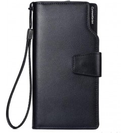 Men Wallets Clutch Bag Card Holder Male Purse mobile phone bag Large Capacity Wallet For Men-black (Color : Black) $44.80 Wal...