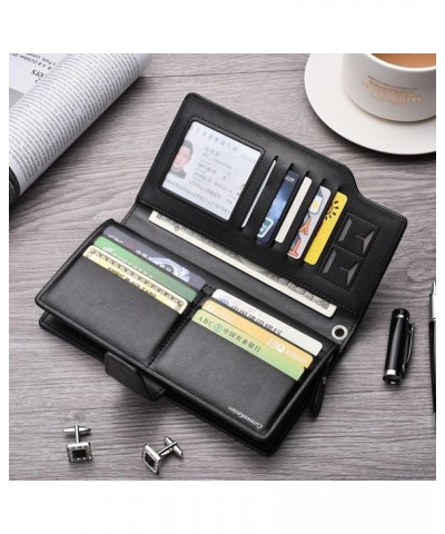 Men Wallets Clutch Bag Card Holder Male Purse mobile phone bag Large Capacity Wallet For Men-black (Color : Black) $44.80 Wal...