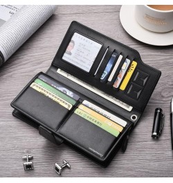 Men Wallets Clutch Bag Card Holder Male Purse mobile phone bag Large Capacity Wallet For Men-black (Color : Black) $44.80 Wal...