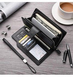 Men Wallets Clutch Bag Card Holder Male Purse mobile phone bag Large Capacity Wallet For Men-black (Color : Black) $44.80 Wal...