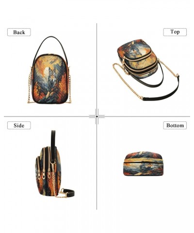 Quilted Crossbody Bags for Women,Wolf (56) Women's Crossbody Handbags Small Travel Purses Phone Bag $10.12 Crossbody Bags