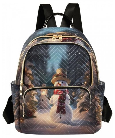 Lovely Snowman Pine Tree Winter Christmas Women Backpack Purse Ladies Fashion Shoulder Bag Daypack Travel Bag 10L Medium $15....