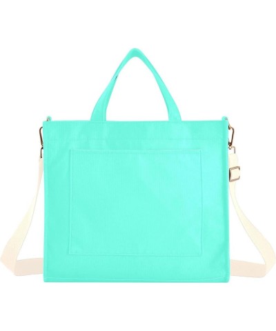 Dark Cyan Hand Bag for Women, Corduroy Tote Bag Shoulder Handbag Small Crossbody Hobo Bag Purse Aqua Blue $10.12 Totes