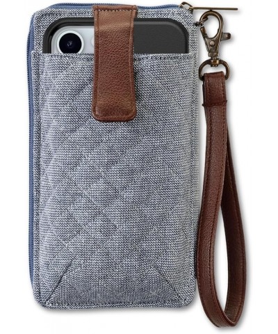 Cell Phone Wristlet Wallet for Women with Smartphone Pocket and RFID Protection Blue Chambray $20.11 Wallets