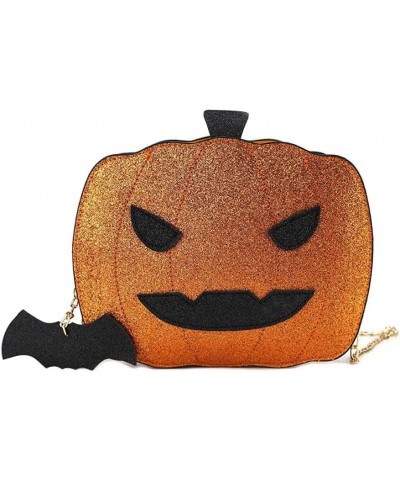 Pumpkin Purse Pumpkin Shoulder Bag Halloween Novelty Crossbody Bag holiday Party Gift,Halloween Pumpkin Lantern Glitter Bag G...