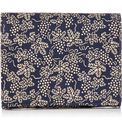 Women's Wallet Navy Blue Deerskin x White Lacquer Grape Pattern 2205-14-120 $56.93 Wallets