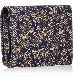 Women's Wallet Navy Blue Deerskin x White Lacquer Grape Pattern 2205-14-120 $56.93 Wallets