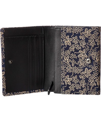 Women's Wallet Navy Blue Deerskin x White Lacquer Grape Pattern 2205-14-120 $56.93 Wallets