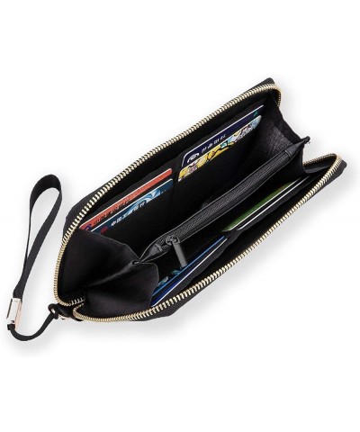 Long Clutch Wallet, Long Handbag with Wristlet Strap, PU Leather Zip Purse Multi 13 $20.39 Wristlets