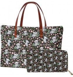 Women Satchel Handbags Shoulder Purses Totes Work Bags with Leather Wallet 2-Piece Set Cherry Blossoms Koala $37.32 Satchels