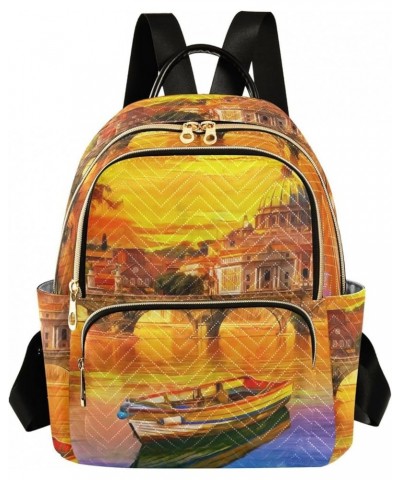 Beautiful Italy View Women's Backpack Purse Causal Daypack Work Travel College Business Trip Bag Shoulder Bag Small $12.79 Ba...