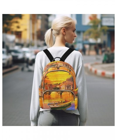 Beautiful Italy View Women's Backpack Purse Causal Daypack Work Travel College Business Trip Bag Shoulder Bag Small $12.79 Ba...