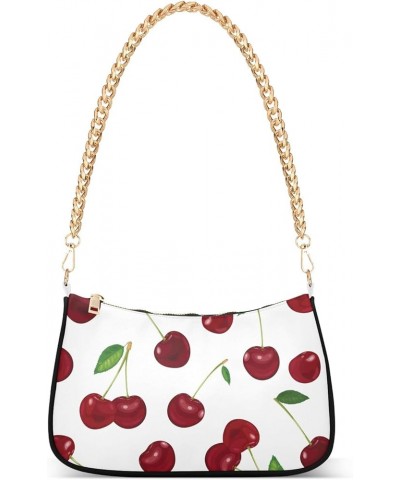 Red Blue Sweet Shoulder Purse for Women Purse Clutch for Women with Zipper Seamless Cherry $17.97 Shoulder Bags