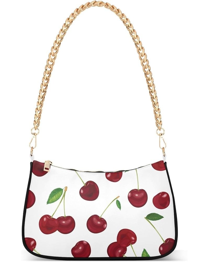 Red Blue Sweet Shoulder Purse for Women Purse Clutch for Women with Zipper Seamless Cherry $17.97 Shoulder Bags