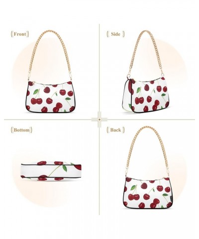 Red Blue Sweet Shoulder Purse for Women Purse Clutch for Women with Zipper Seamless Cherry $17.97 Shoulder Bags