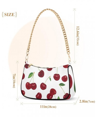 Red Blue Sweet Shoulder Purse for Women Purse Clutch for Women with Zipper Seamless Cherry $17.97 Shoulder Bags