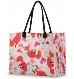 Fox Mushroom Large Tote Bag Animal Plant Large Shoulder Bag For Women Teachers Nurses Work Shopping Travel Daily Use $13.16 T...