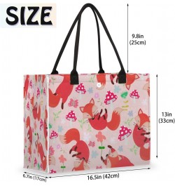 Fox Mushroom Large Tote Bag Animal Plant Large Shoulder Bag For Women Teachers Nurses Work Shopping Travel Daily Use $13.16 T...