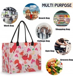 Fox Mushroom Large Tote Bag Animal Plant Large Shoulder Bag For Women Teachers Nurses Work Shopping Travel Daily Use $13.16 T...