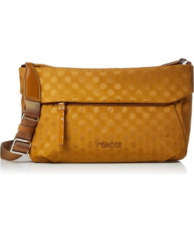 Polka Dots Y92-11-01 Folded Shoulder Yelow $53.19 Crossbody Bags