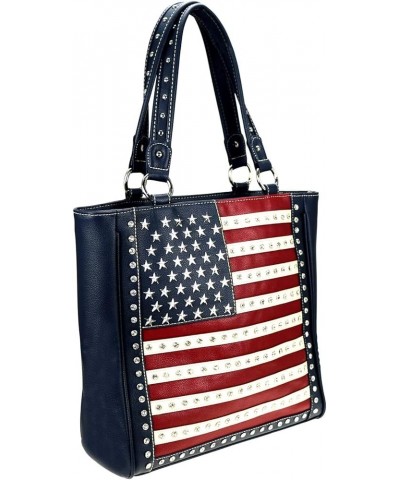 Women's Patriotic Studded Tote Satchel Handbags American Flag Purse and Crossbody Bag C Patriotic Tote Patriotic Navy $13.58 ...