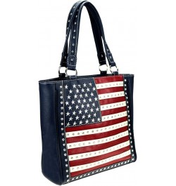 Women's Patriotic Studded Tote Satchel Handbags American Flag Purse and Crossbody Bag C Patriotic Tote Patriotic Navy $13.58 ...