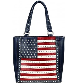 Women's Patriotic Studded Tote Satchel Handbags American Flag Purse and Crossbody Bag C Patriotic Tote Patriotic Navy $13.58 ...