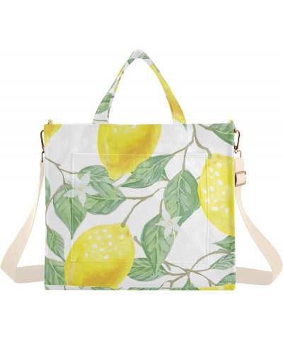 Valentines Love Hearts Shoulder Tote for Women Travel Beach Handbag Gifts Tote Bag Laptop Big Purse Bag Lemon Leaf Fruits $13...