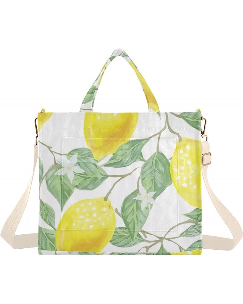 Valentines Love Hearts Shoulder Tote for Women Travel Beach Handbag Gifts Tote Bag Laptop Big Purse Bag Lemon Leaf Fruits $13...