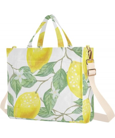 Valentines Love Hearts Shoulder Tote for Women Travel Beach Handbag Gifts Tote Bag Laptop Big Purse Bag Lemon Leaf Fruits $13...