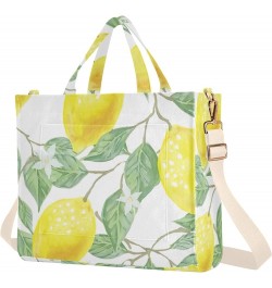 Valentines Love Hearts Shoulder Tote for Women Travel Beach Handbag Gifts Tote Bag Laptop Big Purse Bag Lemon Leaf Fruits $13...