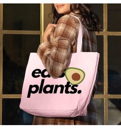 Eats Plants Avocado Zippered Tote Bag - Vegan Tote - Veggie Gift Light Pink $23.19 Totes