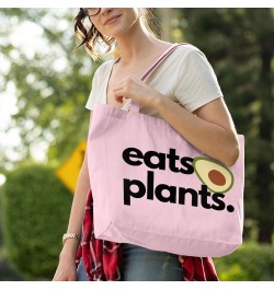 Eats Plants Avocado Zippered Tote Bag - Vegan Tote - Veggie Gift Light Pink $23.19 Totes